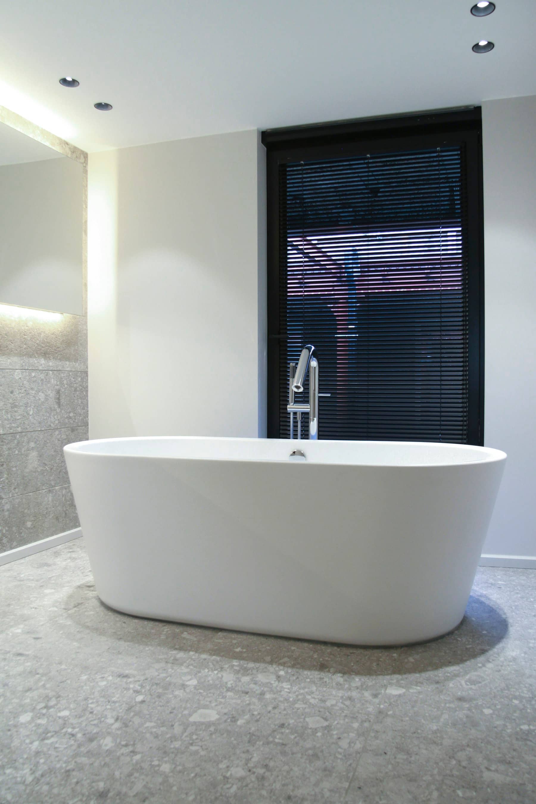 Bathroom with freestanding tub